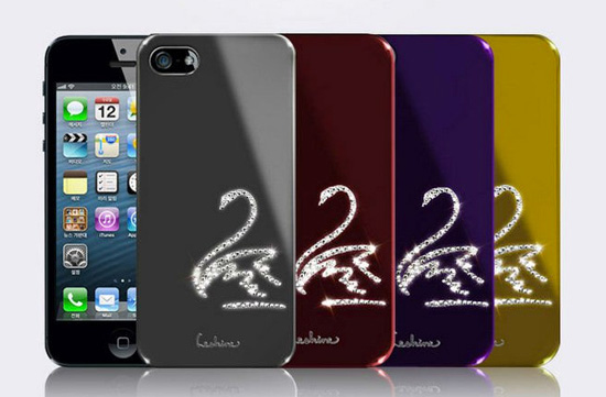Dreamplus Bling Swarovski svane deksel iPhone 5